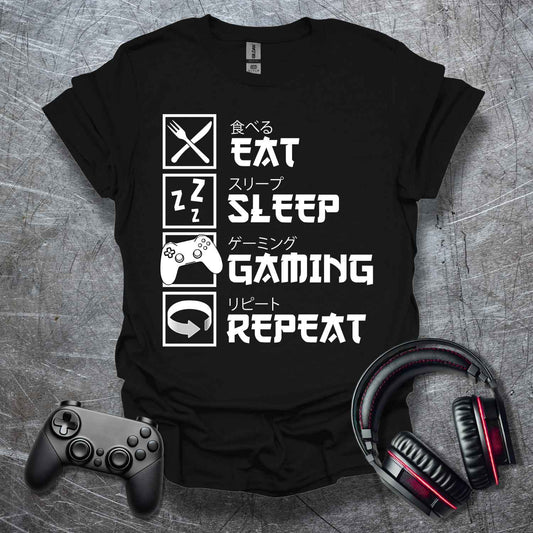 Eat Sleep Gaming Reapeat T-Shirt