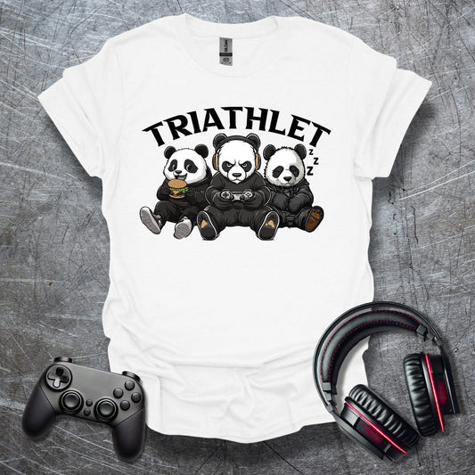 Detailled Triathlet Panda T-Shirt