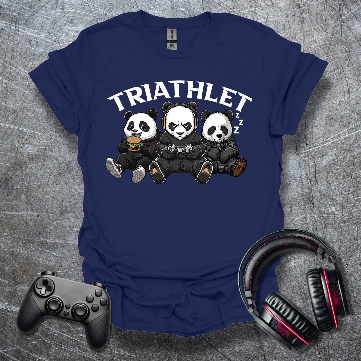 Detailled Triathlet Panda T-Shirt